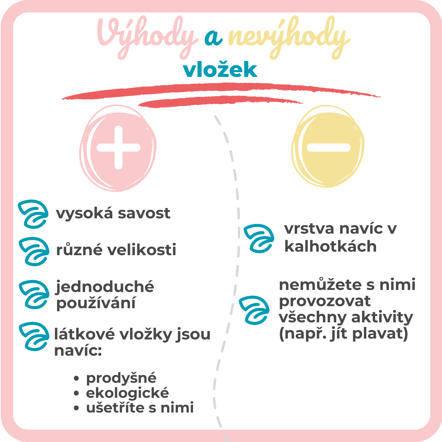 Výhody a nevýhody menstruačních vložek - Bamboolik